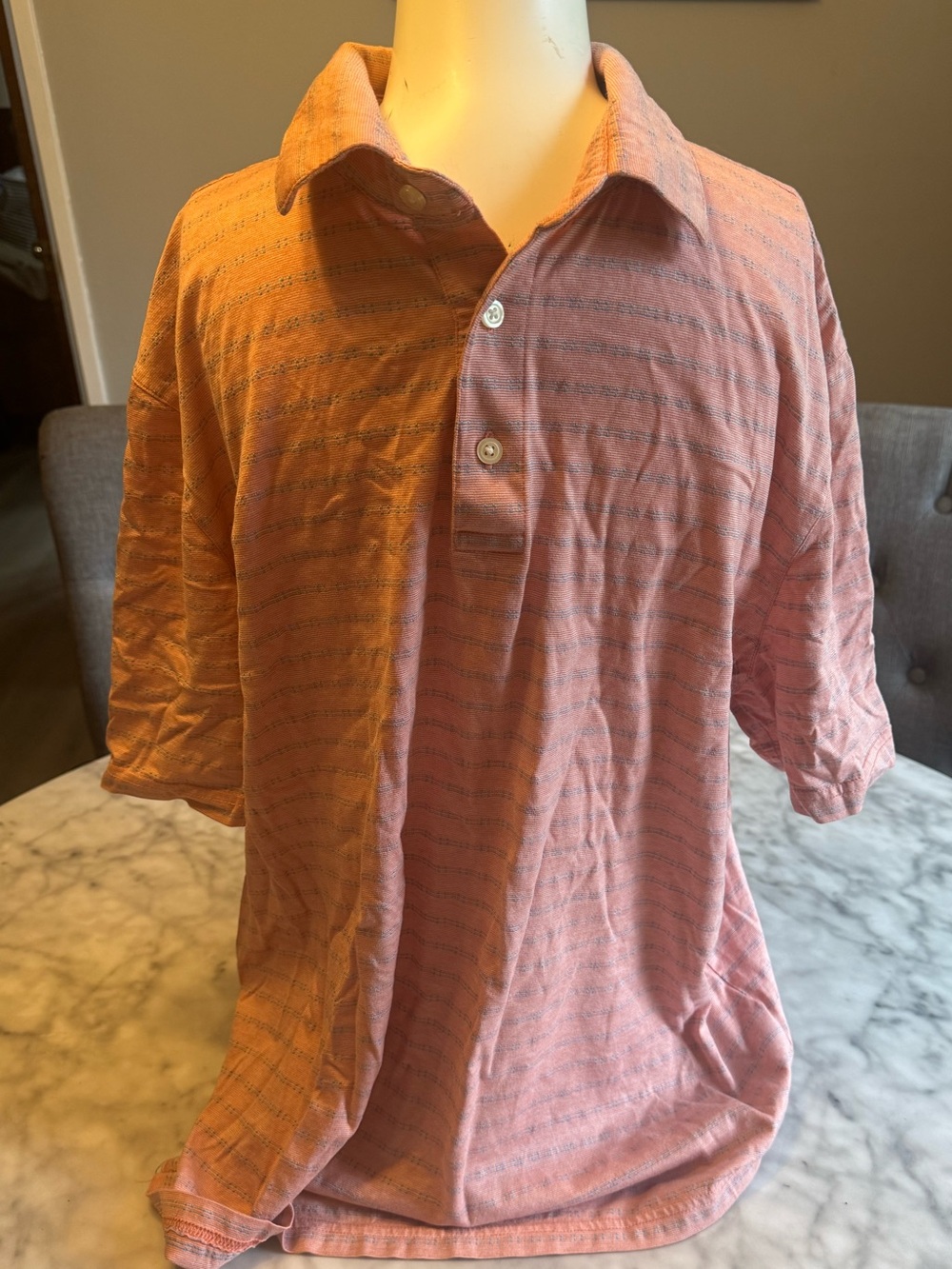 Jos. A. Bank Men's orange & blue patterned Short-Sleeve Polo